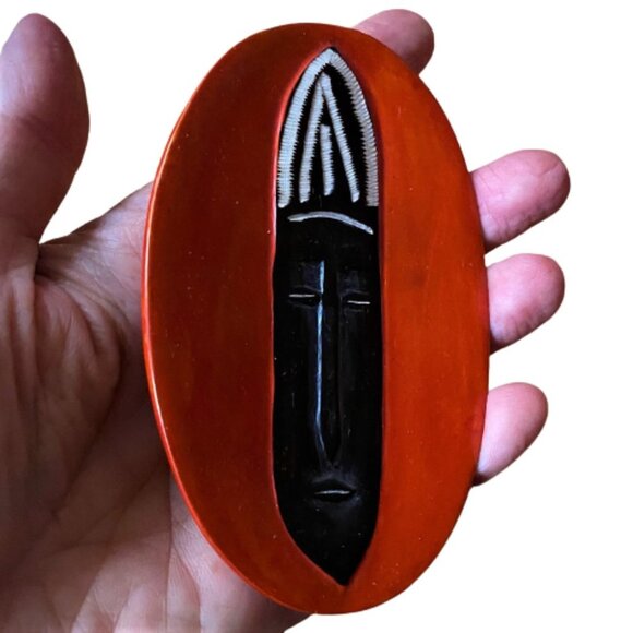 African trinket dishes, set of three earthly strong colours - Picture 9 of 11